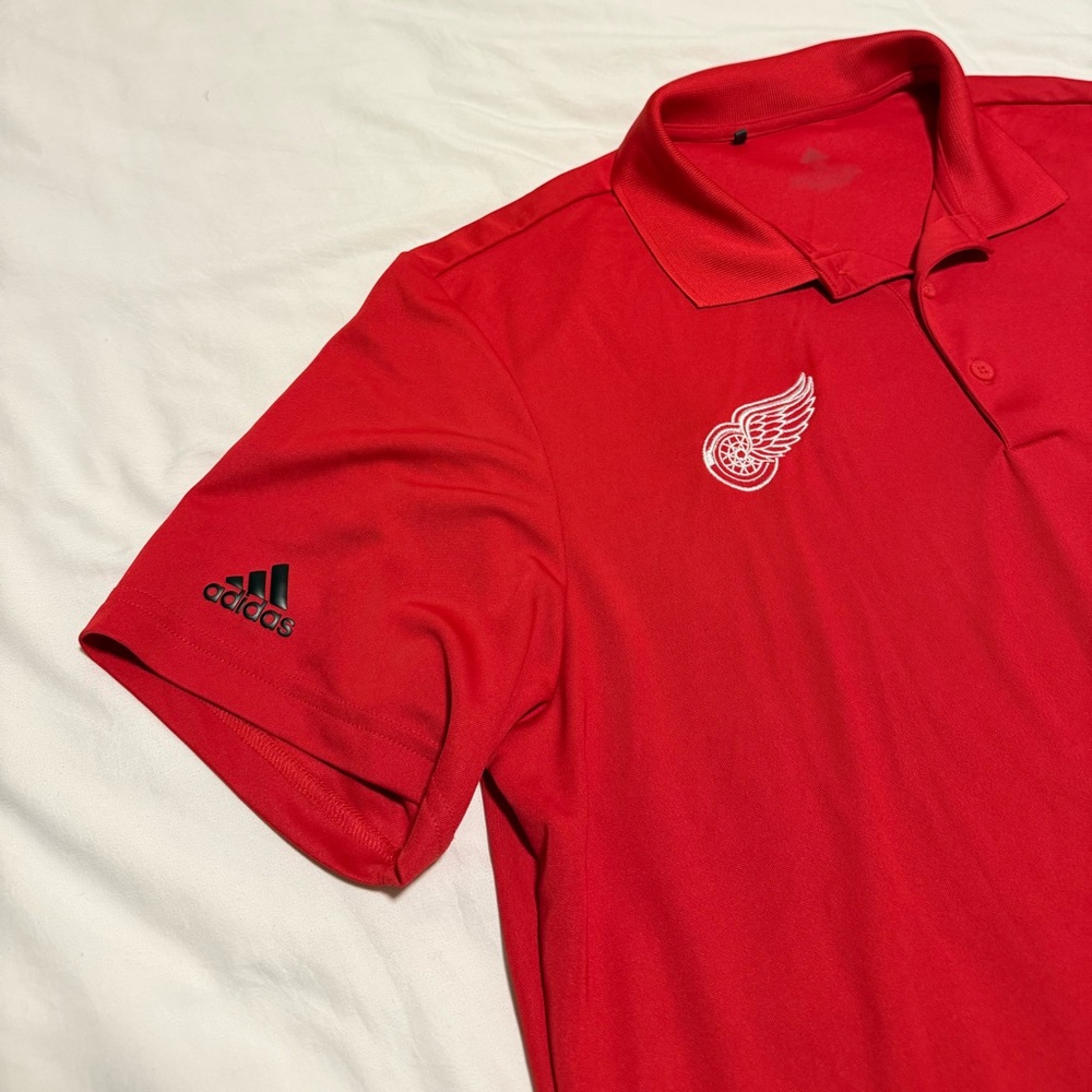 Adidas Detroit Red Wings Hockey Polo 🏒🥅⛸️ SIZE XL